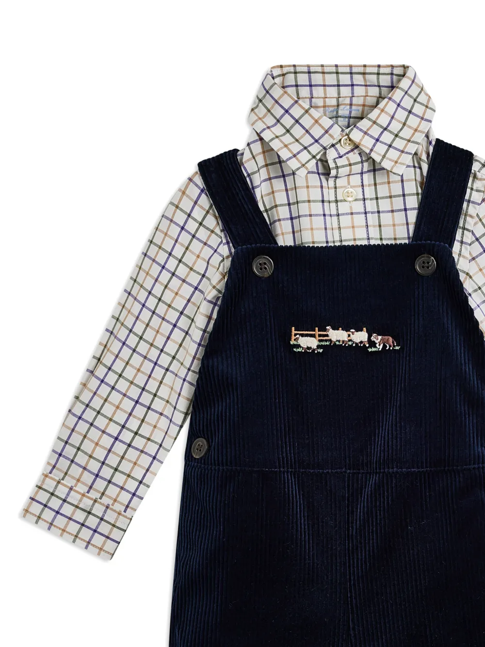 POLO RALPH LAUREN KIDS katoenen tuinbroek met borduurwerk Blauw