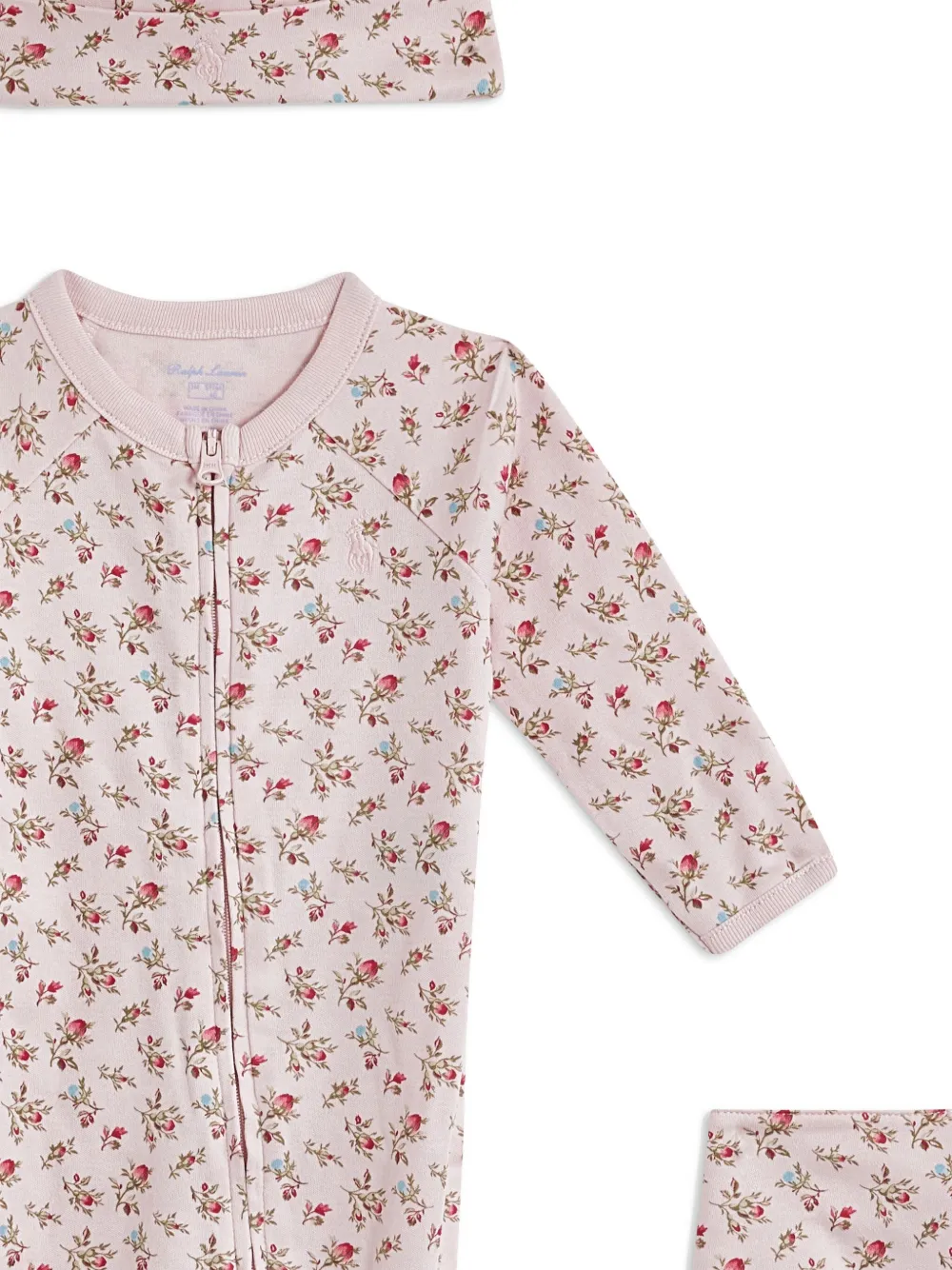 POLO RALPH LAUREN KIDS Katoenen babypakje met bloemenprint Roze
