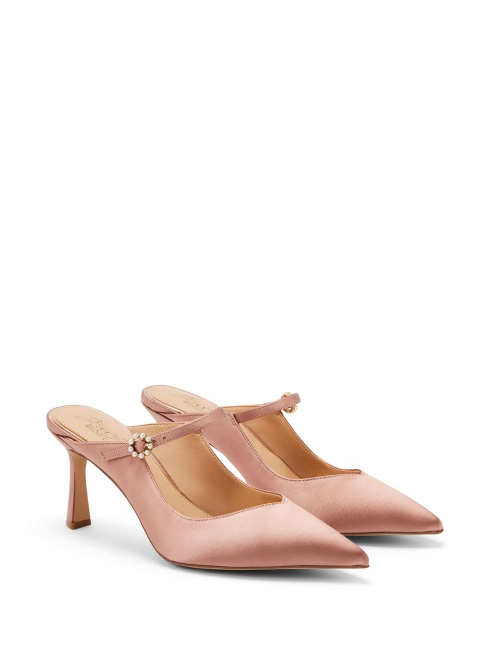 Badgley Mischka 75mm Kaylin pointed-toe mules - Roze