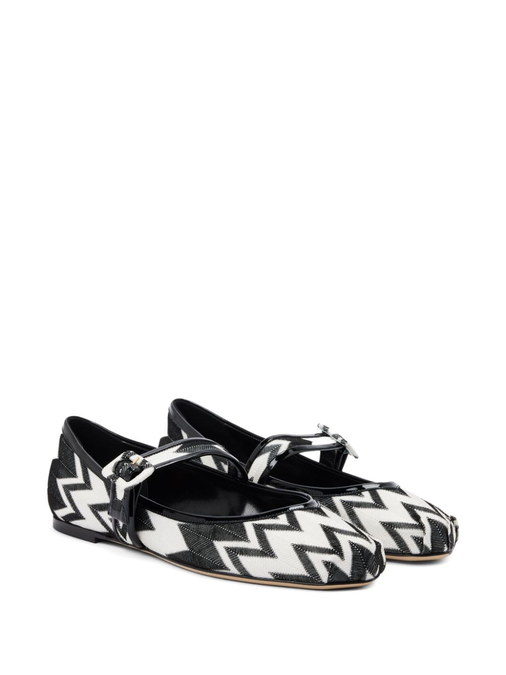 Missoni Zigzag-pattern ballerinas - Wit