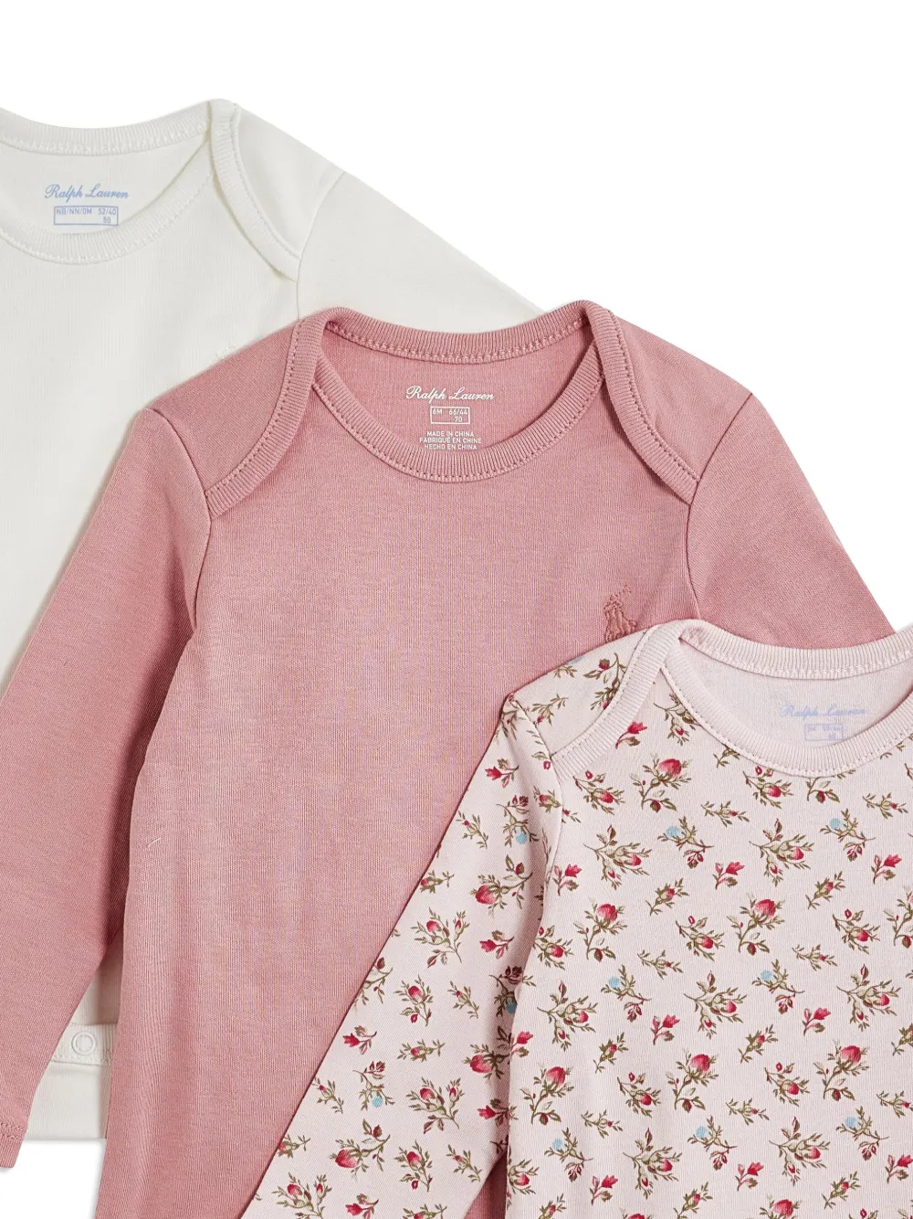 POLO RALPH LAUREN KIDS Katoenen babypakje met ronde hals Roze