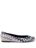 Missoni Zigzag-pattern ballerinas - White