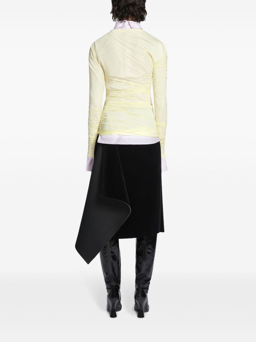 Shop Dries Van Noten Velvet Draped Skirt In Black