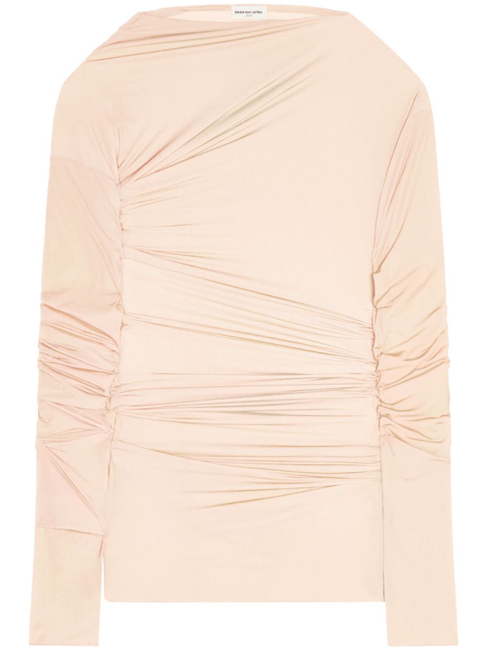 DRIES VAN NOTEN draped long-sleeve top - Neutrals