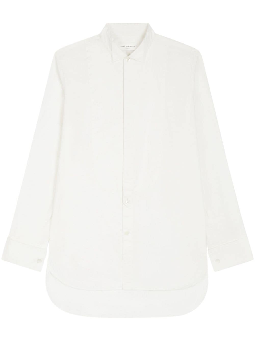 Shop Dries Van Noten Double-cuff Cotton Shirt In White