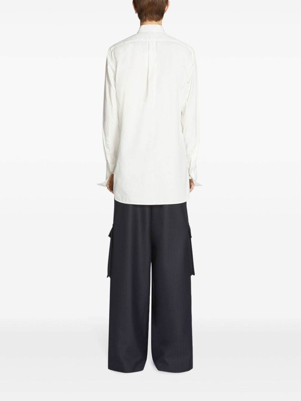 Shop Dries Van Noten Double-cuff Cotton Shirt In White