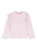 Monnalisa rhinestone-logo sweater - Pink