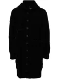 Isabel Benenato knitted hooded coat - Black