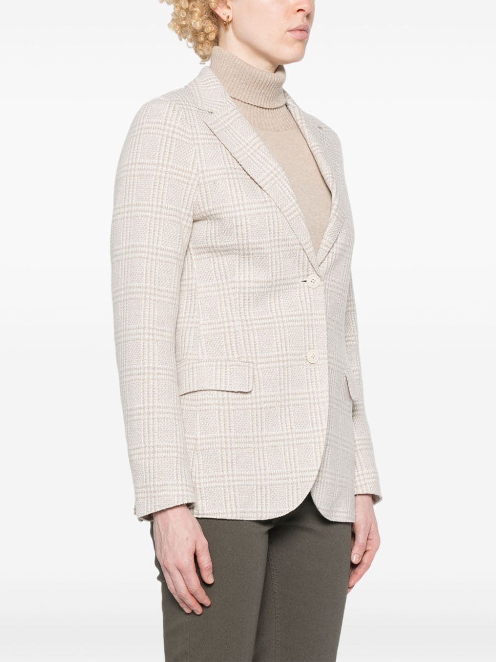 Shop Eleventy Prince-of-wales-check Blazer In Neutrals