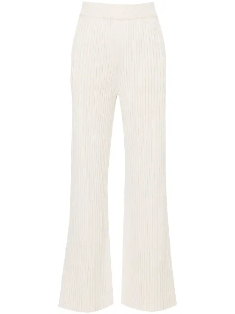 Eleventy chunky-ribbed trousers