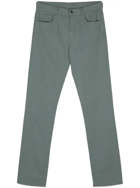 Canali logo-patch trousers