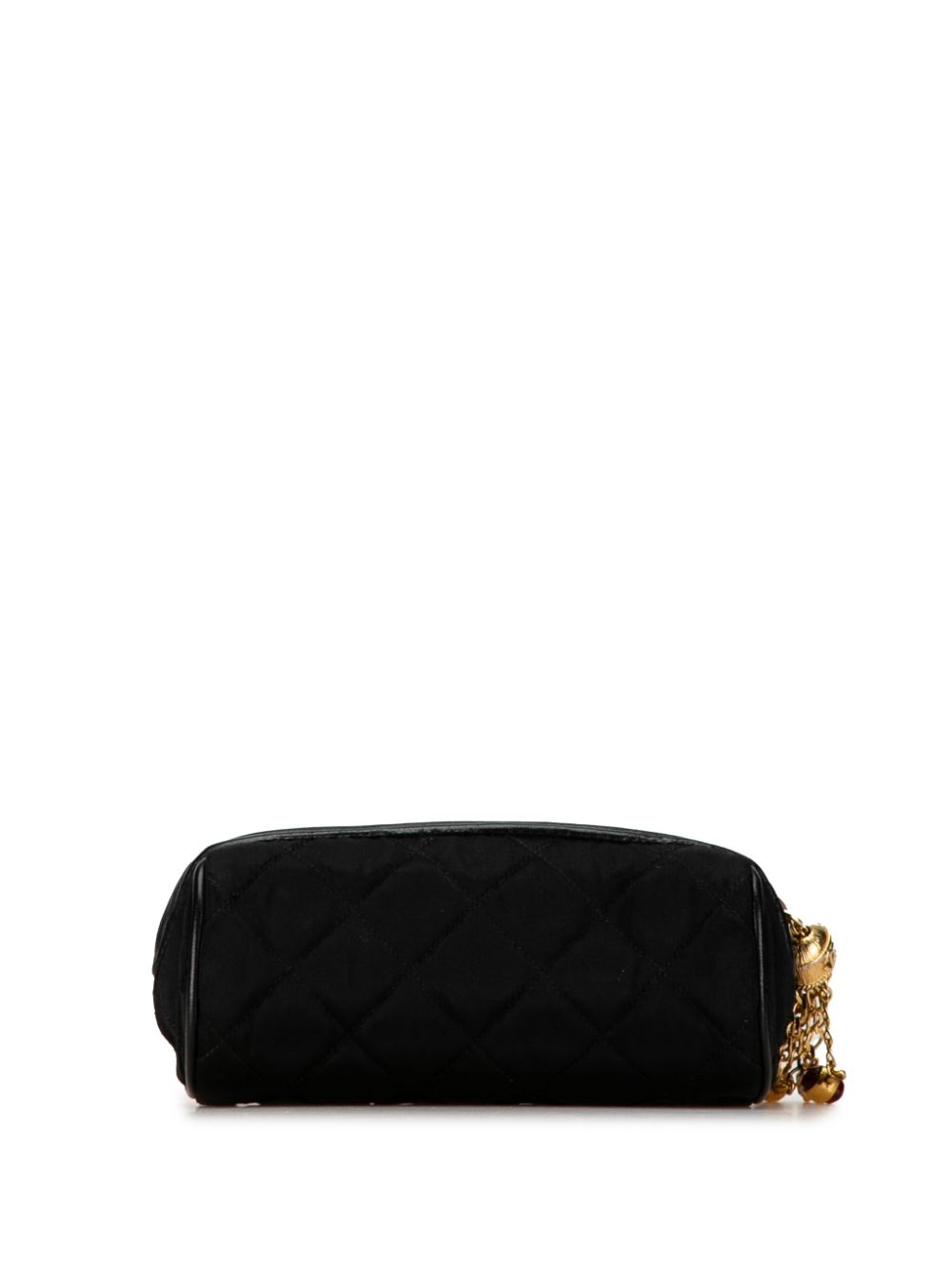 CHANEL Pre-Owned 1986-1988 Quilted Satin Gripoix Tassel clutch bag - Zwart