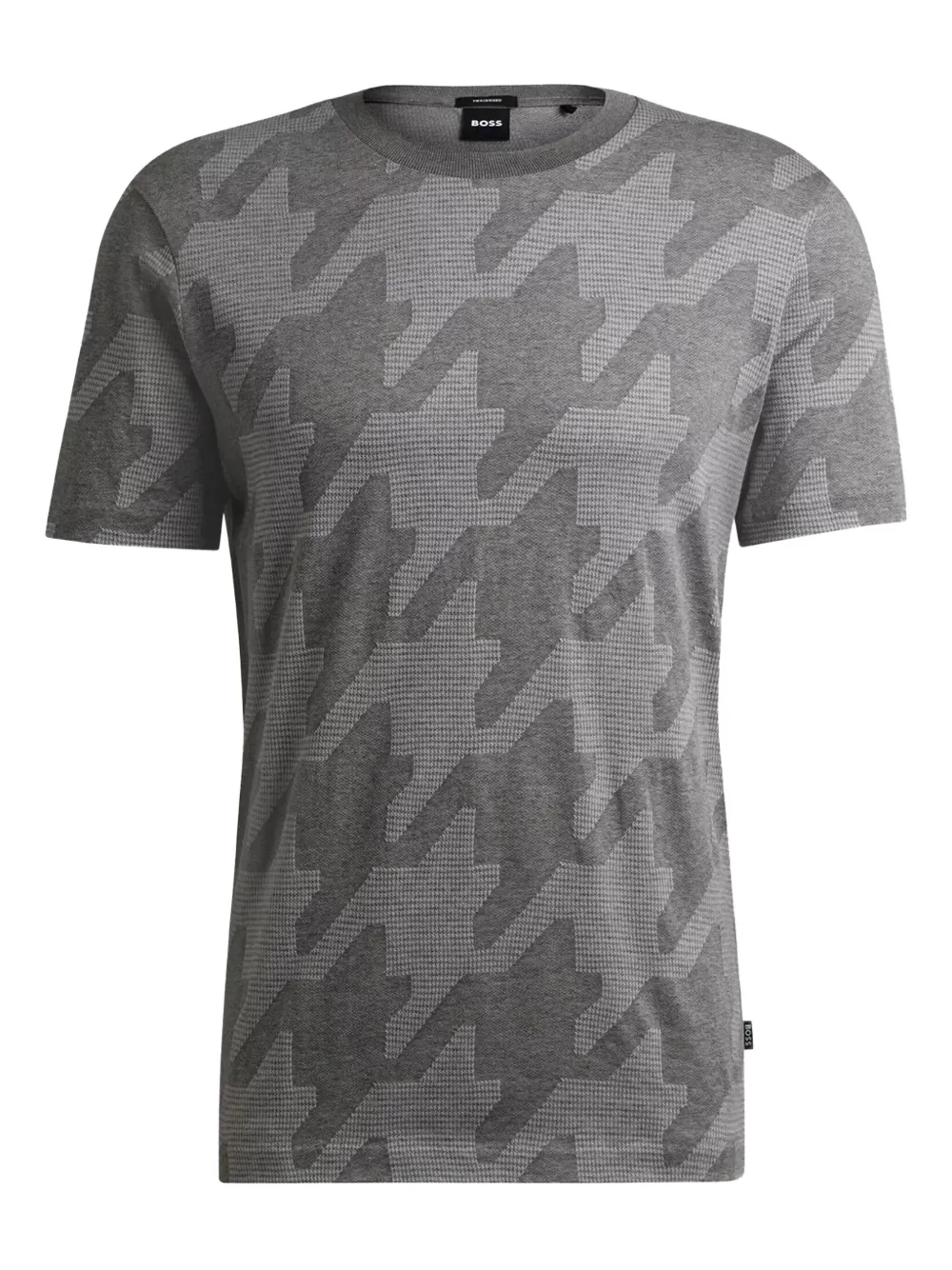 BOSS houndstooth-pattern T-shirt | Grey | Image 1