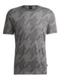 BOSS houndstooth-pattern T-shirt - Grey
