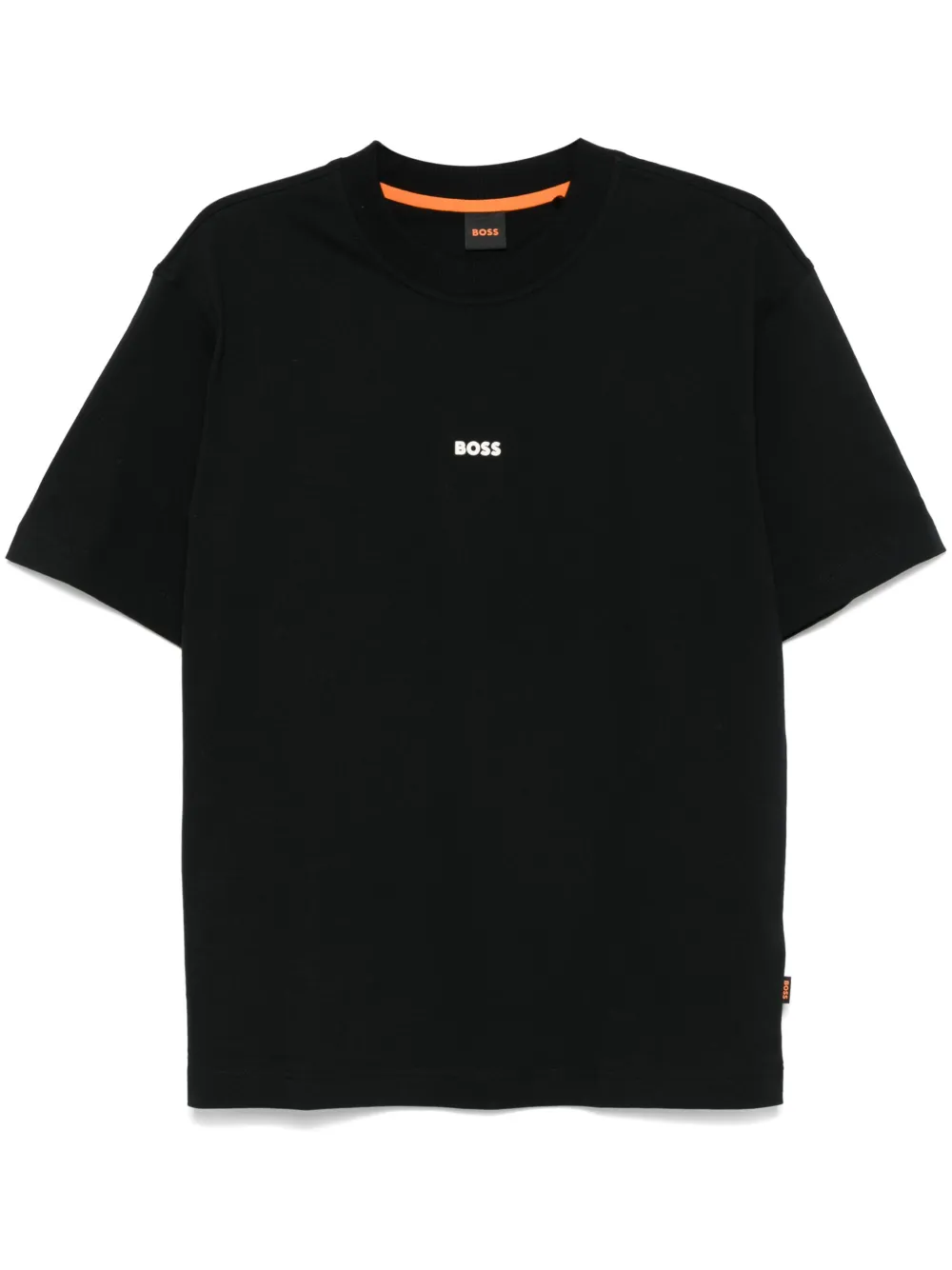 BOSS T-shirt met rubberen logo Zwart