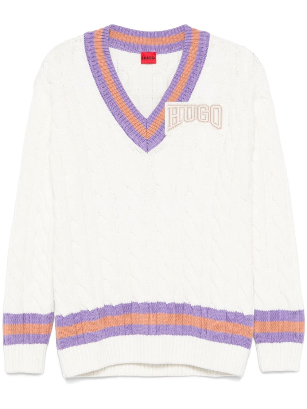 Shop Hugo Logo-patch Sweater In 102 White