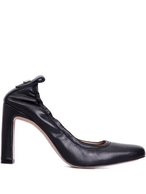 BOSS 889mm block-heel square-toe pumps 