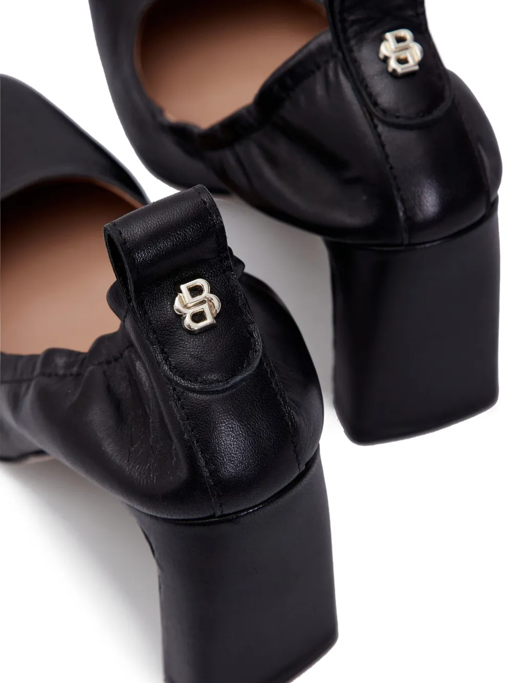 BOSS 889mm block-heel square-toe pumps Black