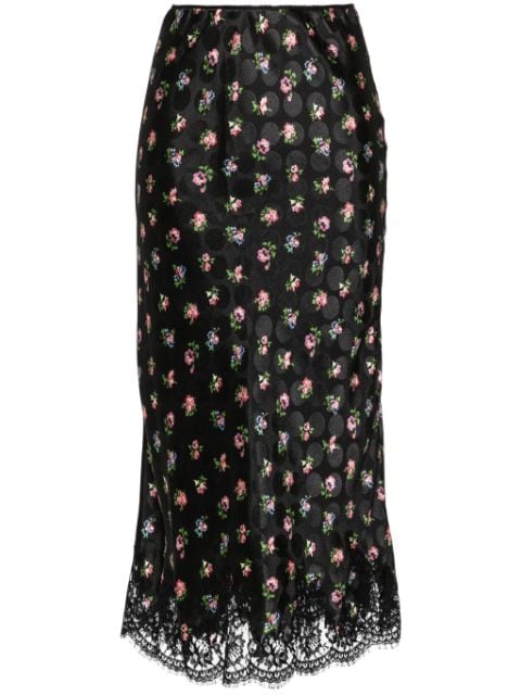 ERMANNO FIRENZE  mix pattern-jacquard midi skirt