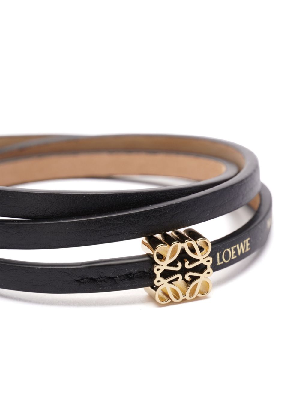 LOEWE Anagram leather bracelet - Zwart