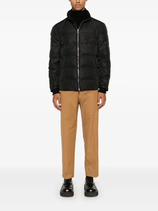 ETRO Pegaso-embroidered Puffer Jacket Black FARFETCH ID