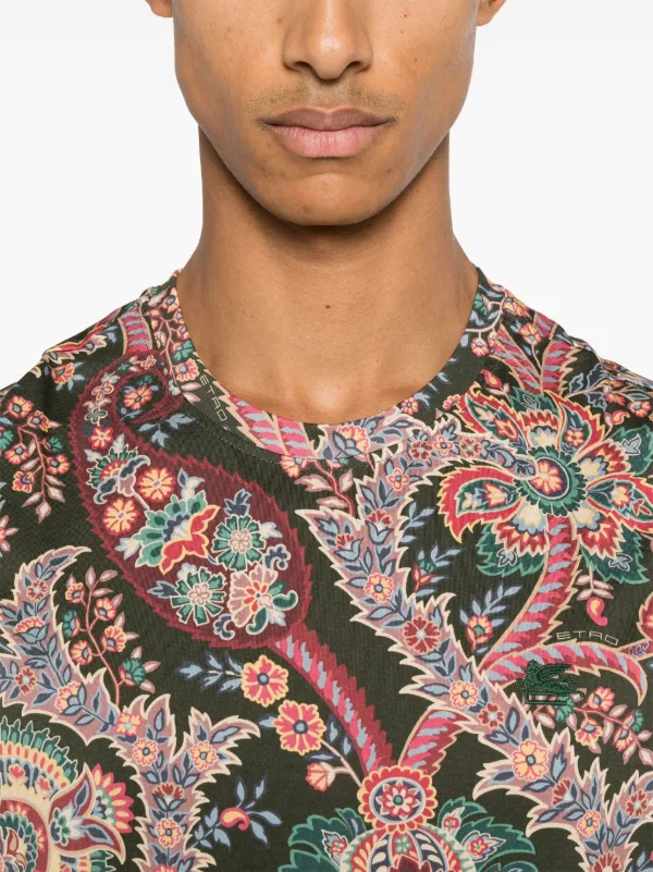 【ETRO】関税込☆ペイズリープリントTシャツ グリーン ETRO ペイズリー Tシャツ | グリーン | FARFETCH JP