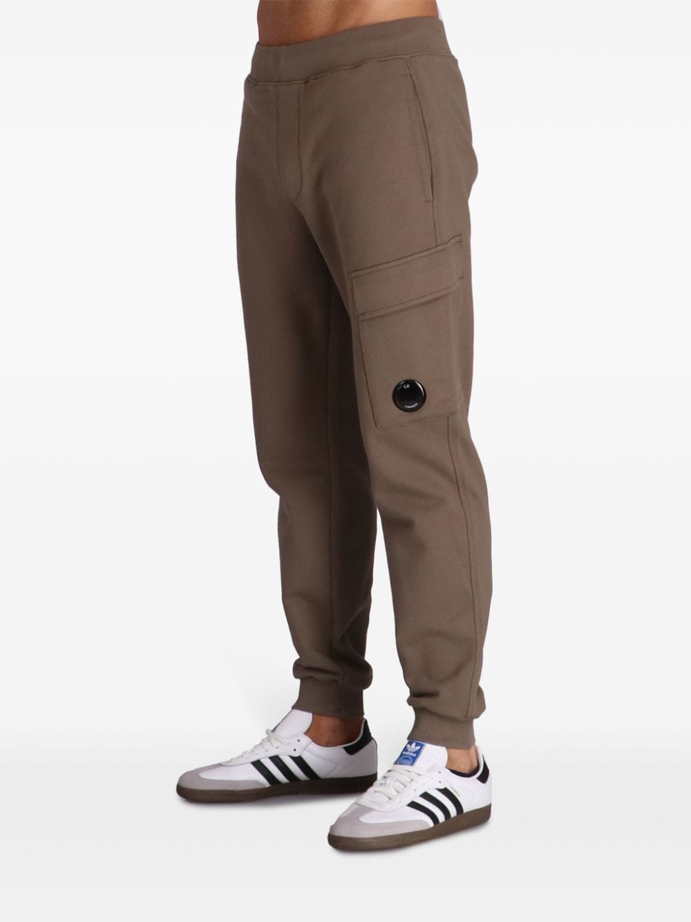 Shop C.p. Company Diagonal Cargo Track Pants In Braun