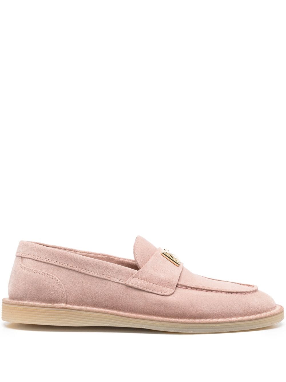 Shop Dolce & Gabbana Logo-plaque Loafers In Pink