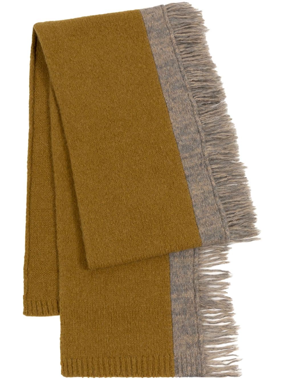 Shop Dries Van Noten Fringed Alpaca-wool Scarf In 203 Mustard