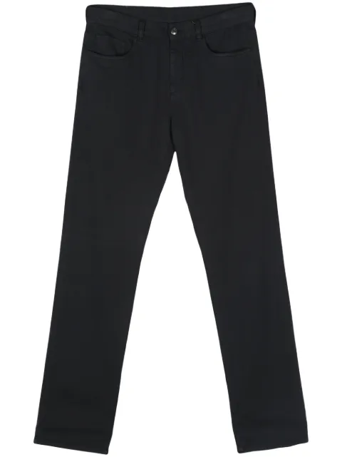 Canali logo-patch trousers