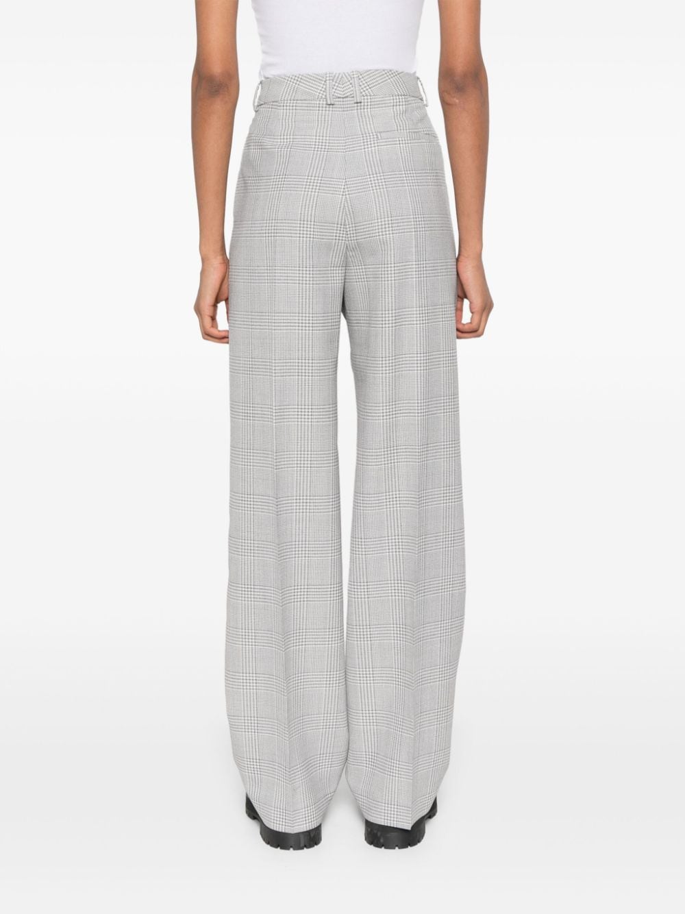 Shop Hugo Boss Prince Of Wales-check Trousers In Grey