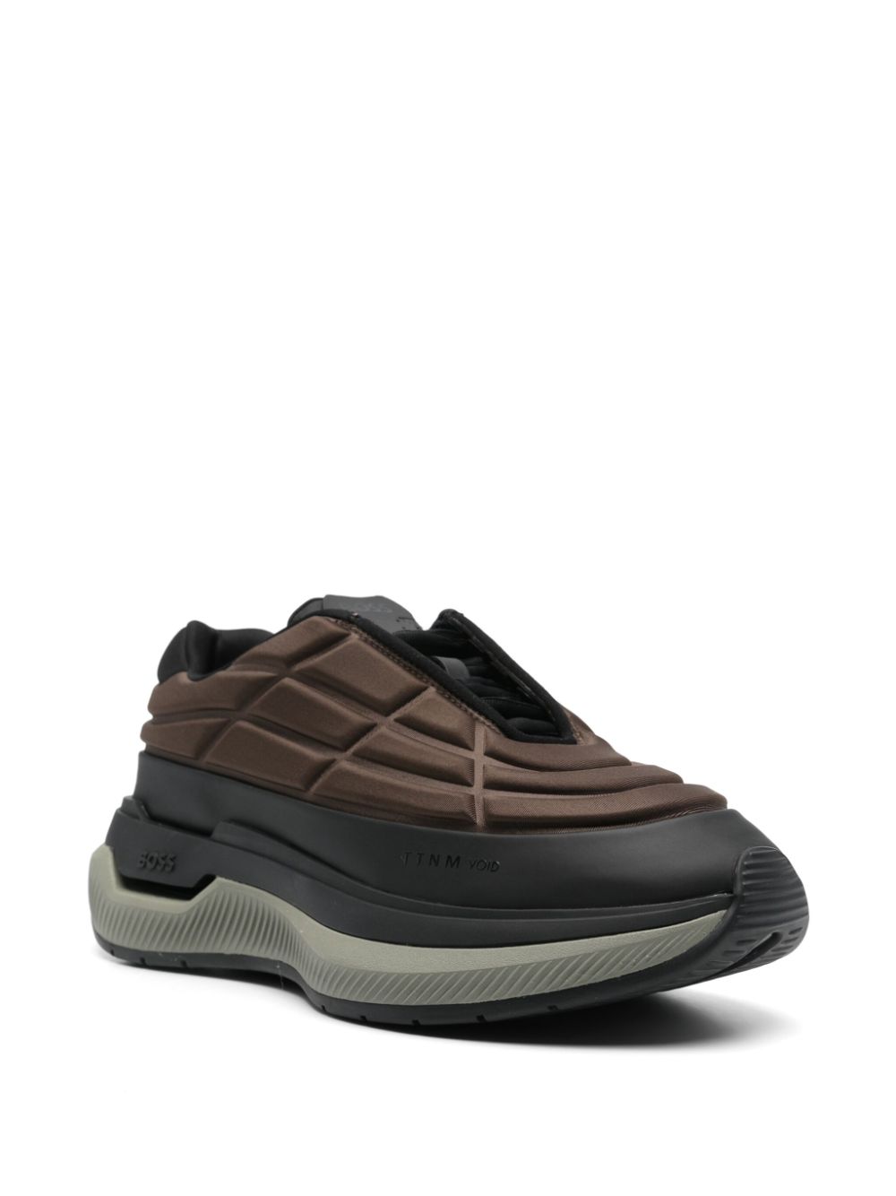 Shop Hugo Boss Void Runn Sneakers In Brown