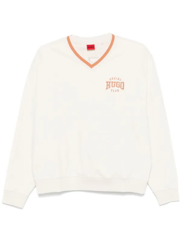 HUGOシグネチャーロゴ　スウェット HUGO ロゴ スウェットシャツ | ニュートラル | FARFETCH JP