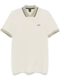 BOSS textured cotton polo shirt - Neutrals