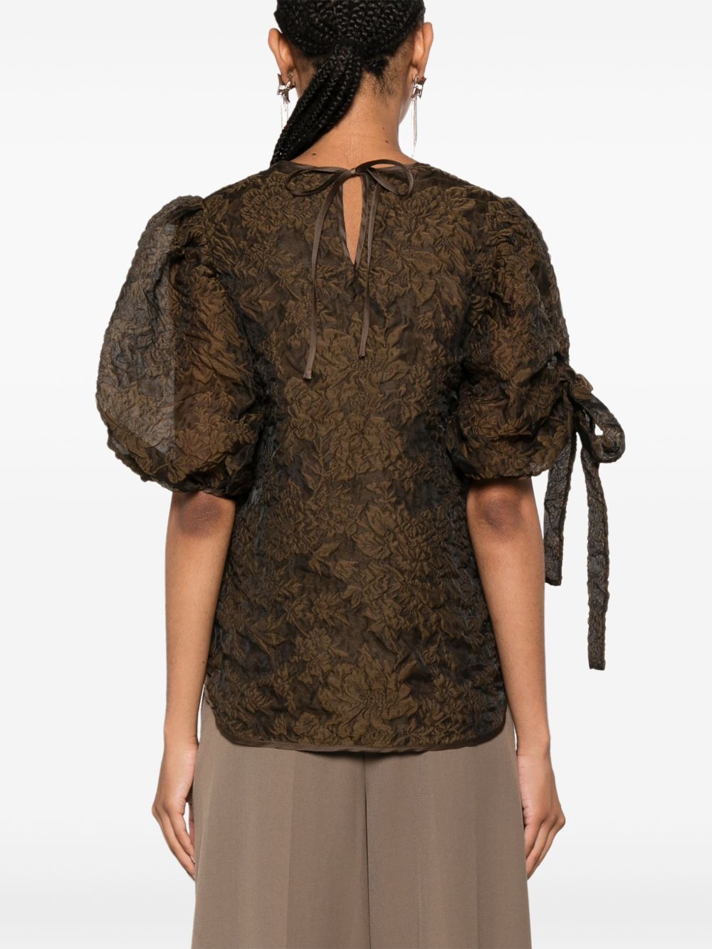 Cecilie Bahnsen Fanchette blouse Bruin