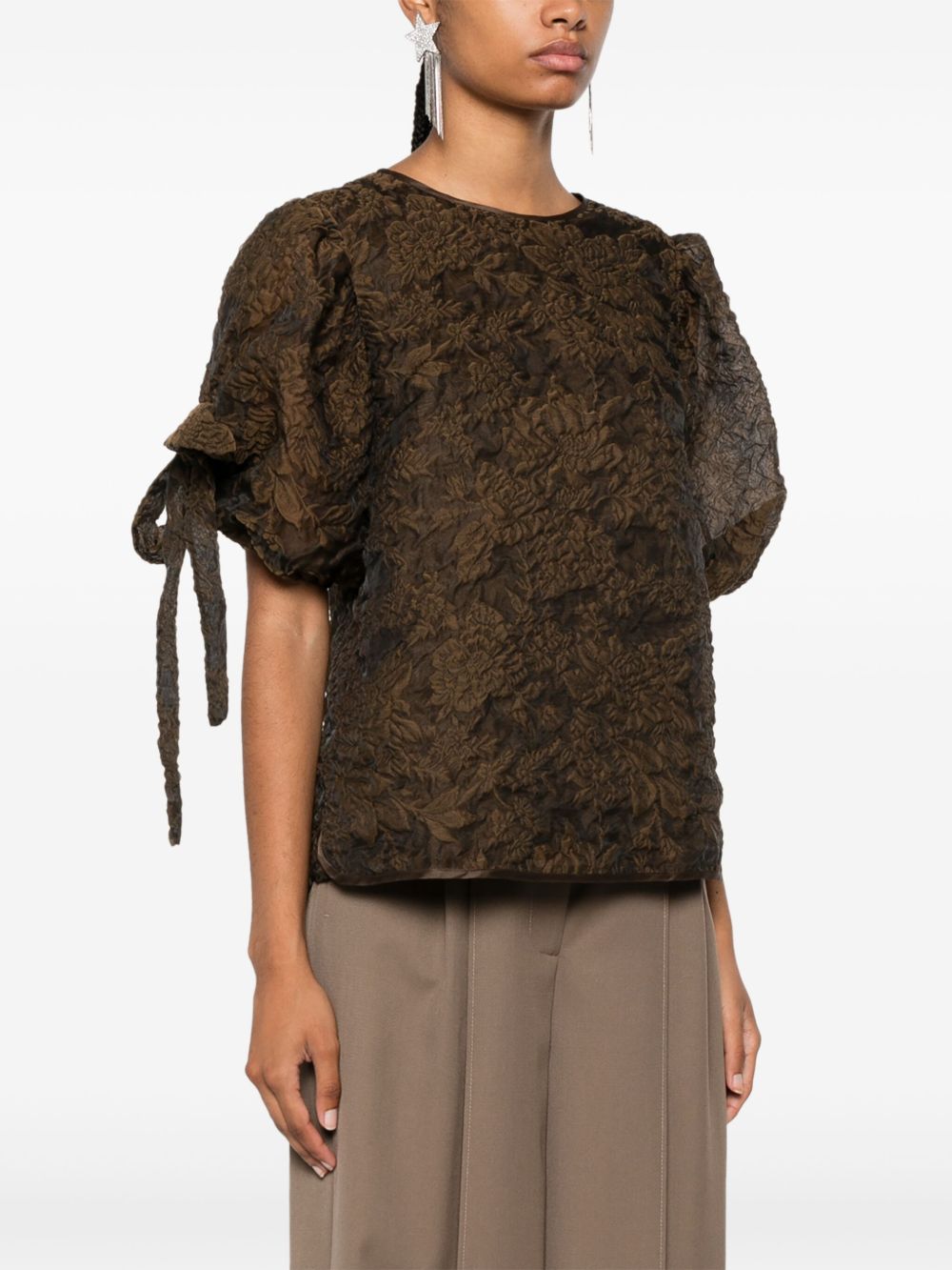 Cecilie Bahnsen Fanchette blouse Bruin