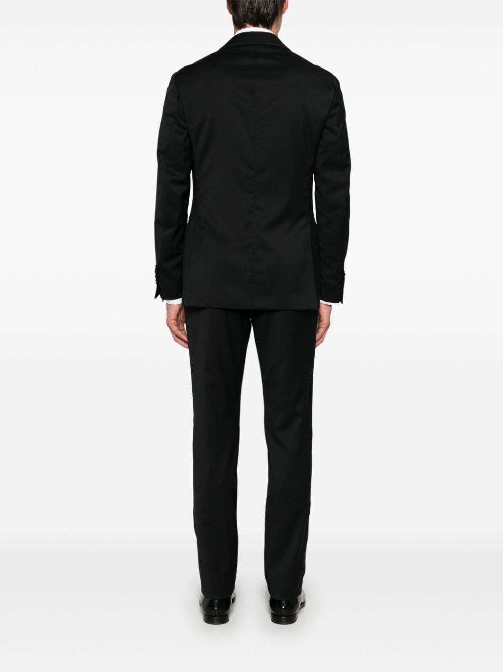 Shop Lardini Virgin Wool Suit In Black