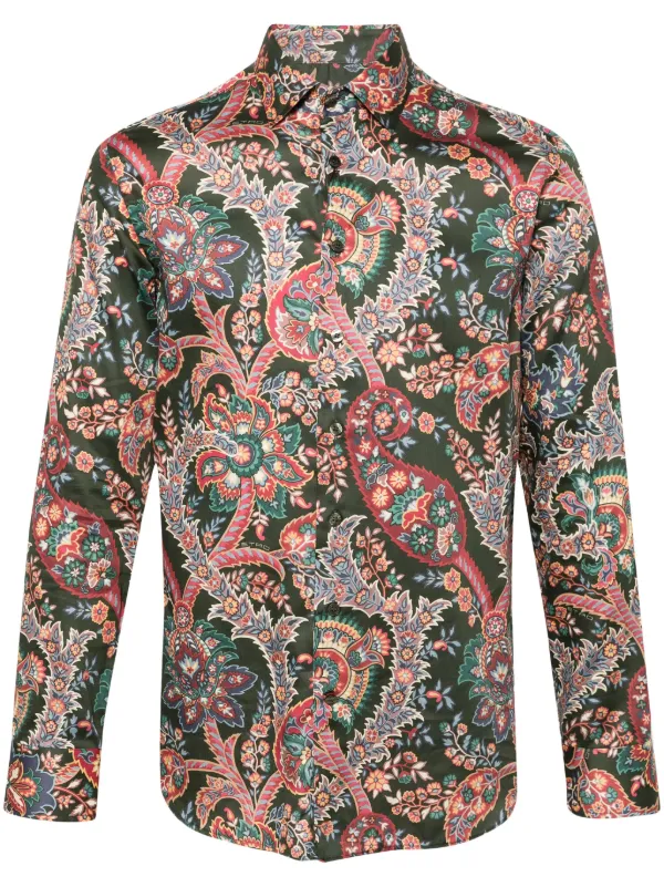 green emerald velvet dress Roper Mens Long Sleeve Snap Jade Paisley Western Shirt S