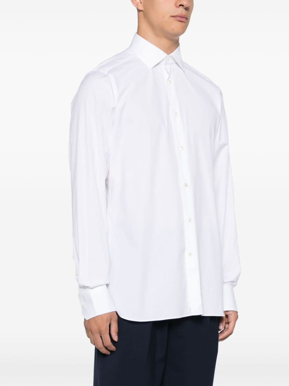 Shop Zegna Poplin Shirt In White