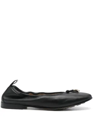 Giorgio Armani レザーフラットシューズ | ブラック | FARFETCH JP