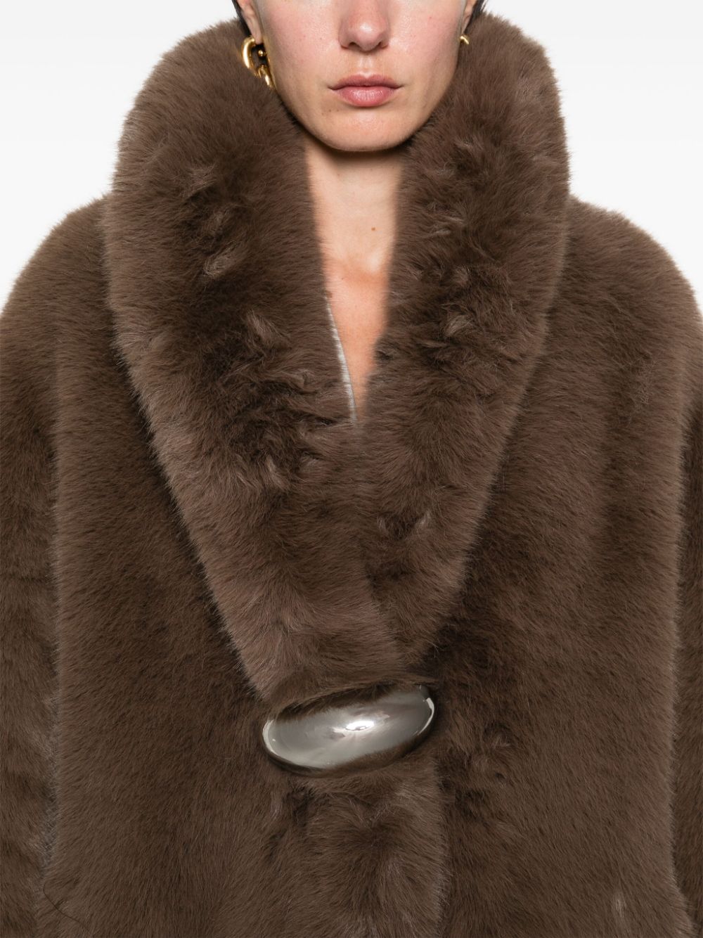 Shop Giuseppe Di Morabito Faux-fur Coat In Brown