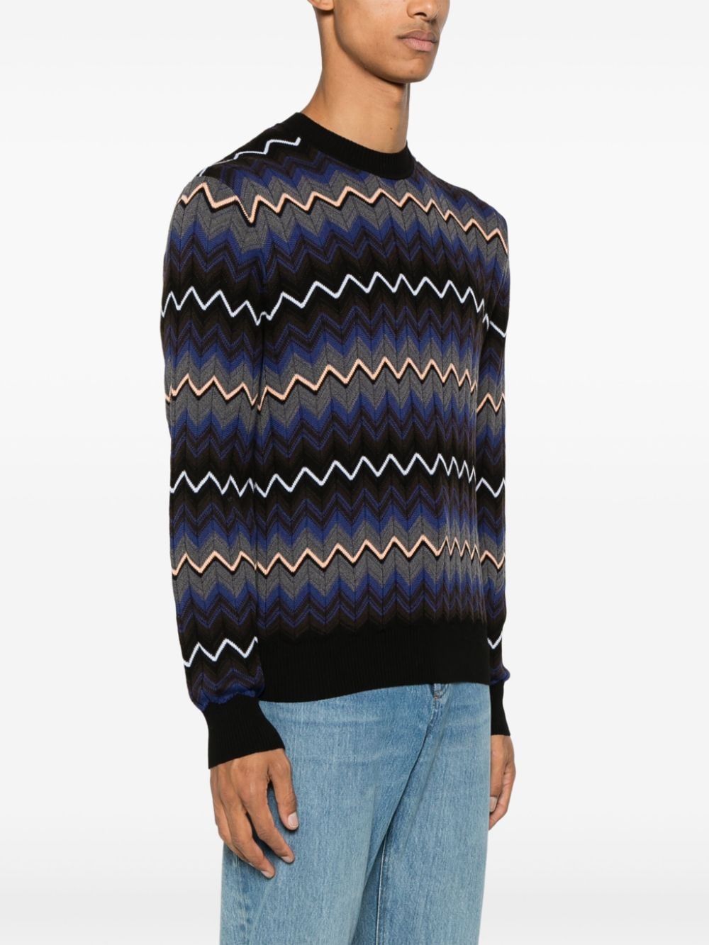 Shop Missoni Zigzag Sweater In Black