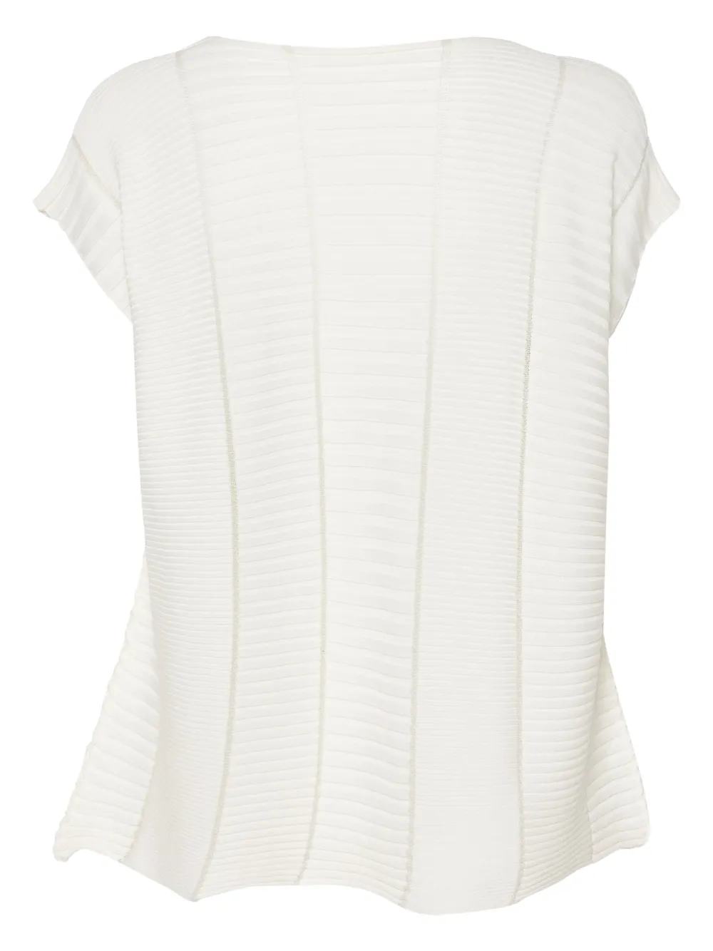 Issey Miyake Ribgebreid T-shirt - Wit