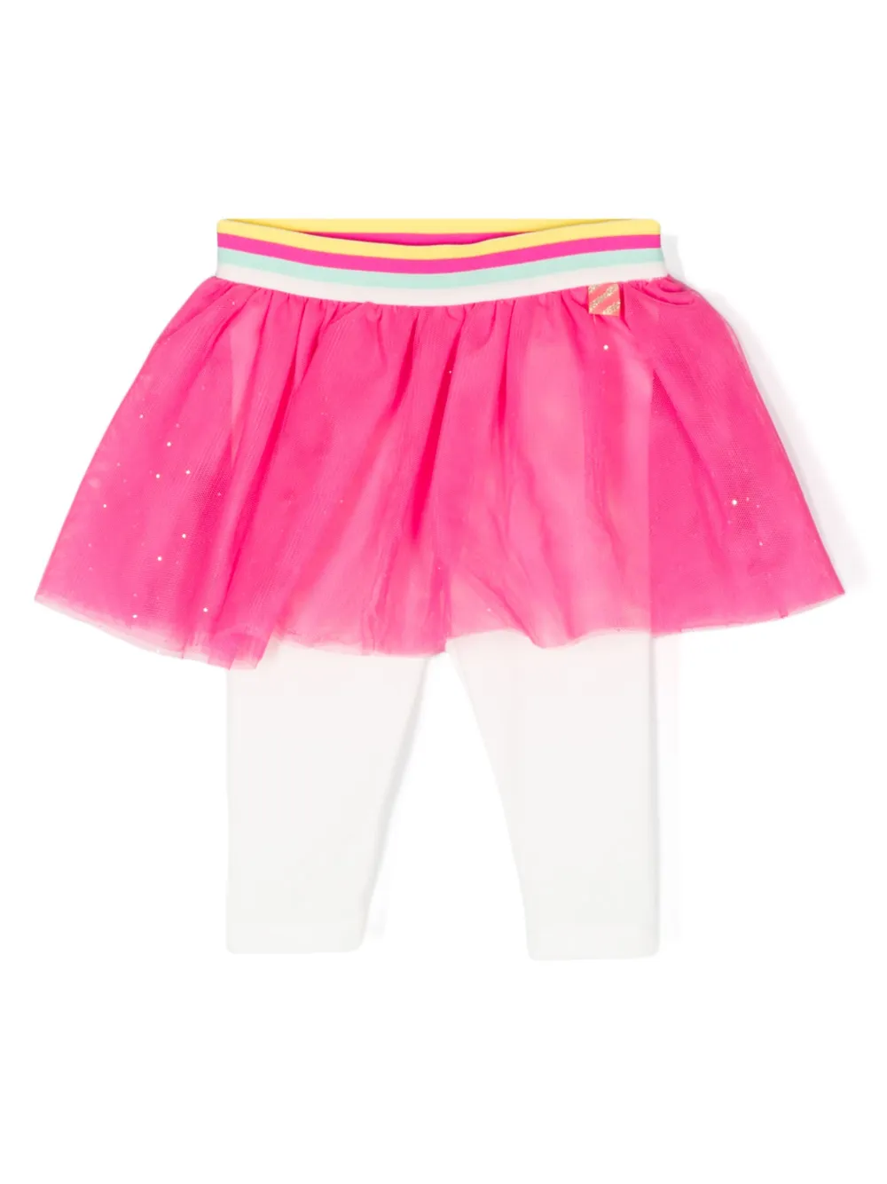 Billieblush Tulle-overlay Leggings In Pink