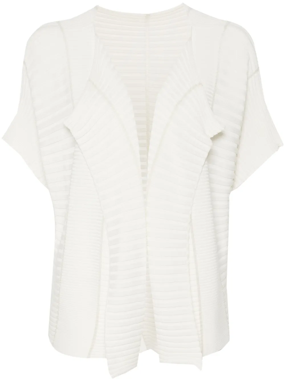 Issey Miyake Ribgebreid vest Wit