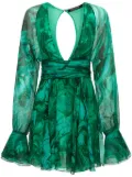 Roberto Cavalli Malachite printed silk chiffon dress - Green