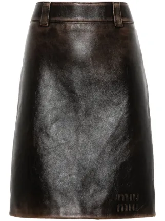 MIU MIU FW1998 Leather Skirt Size:40 Black | eBay
