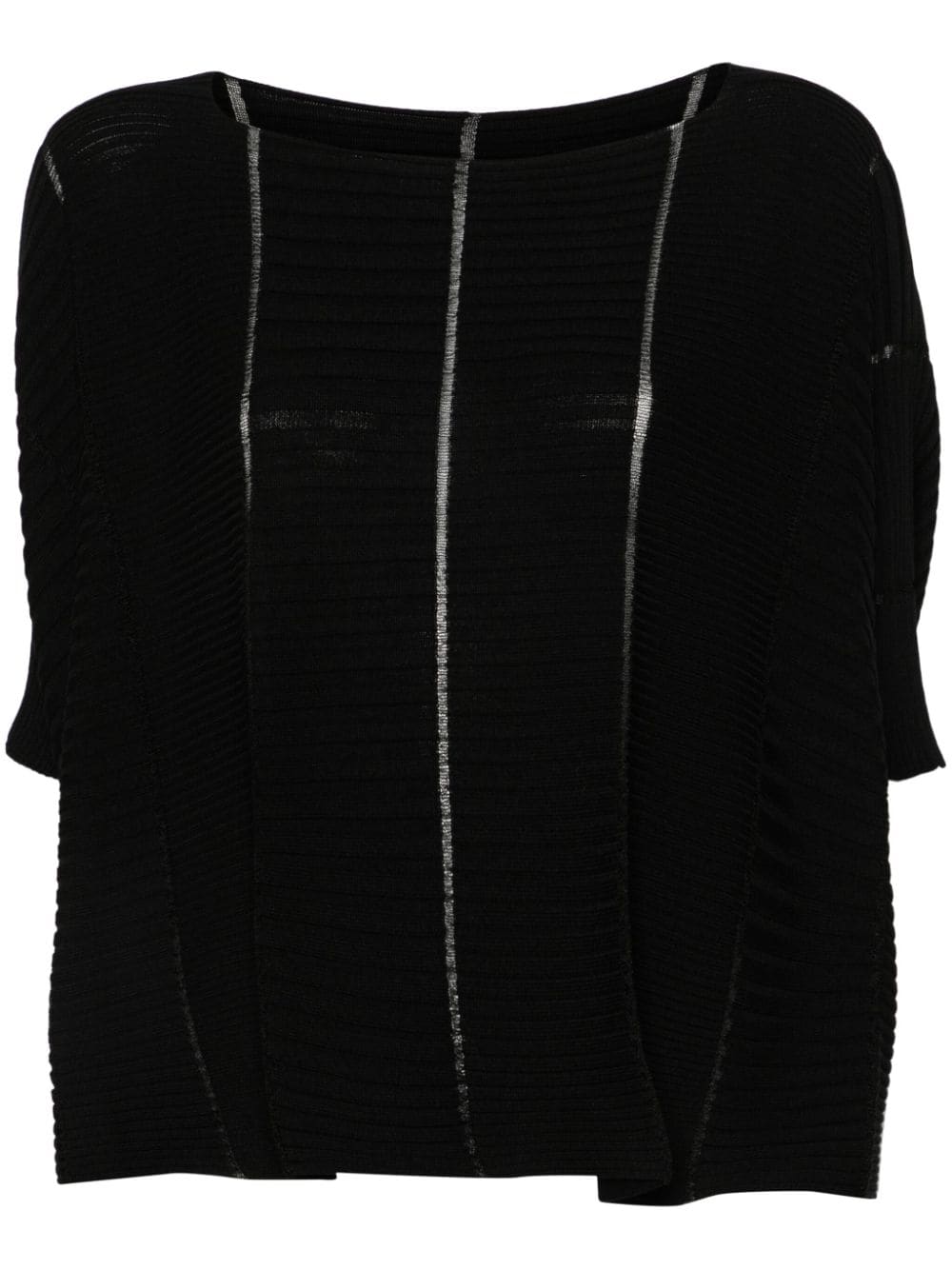 Shop Issey Miyake Ribbed-knit Sweater In Black