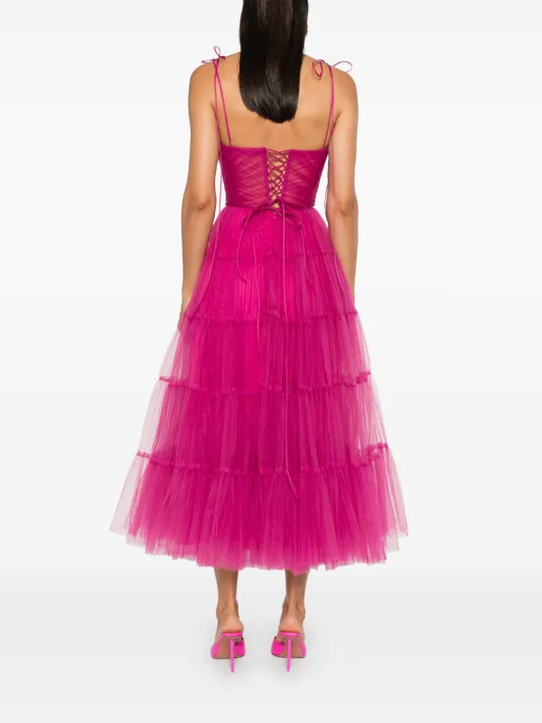 knee length dresses for ladies MissJophiel Sweetheart Tulle Midi Formal Dress with Removable Straps (2 Sets) Dusty Pink / Floor Length / US6