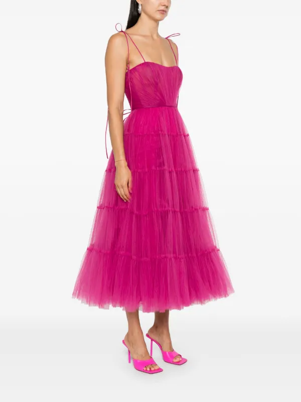 Ana Radu Tulen midi-jurk Roze FARFETCH NL